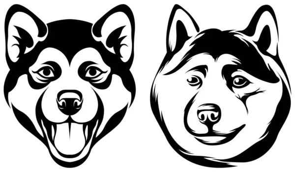 Honden Hoofden Abstracte Karakterillustratie Grafisch Logo Ontwerp Sjablonen Voor Embleem — Stockvector