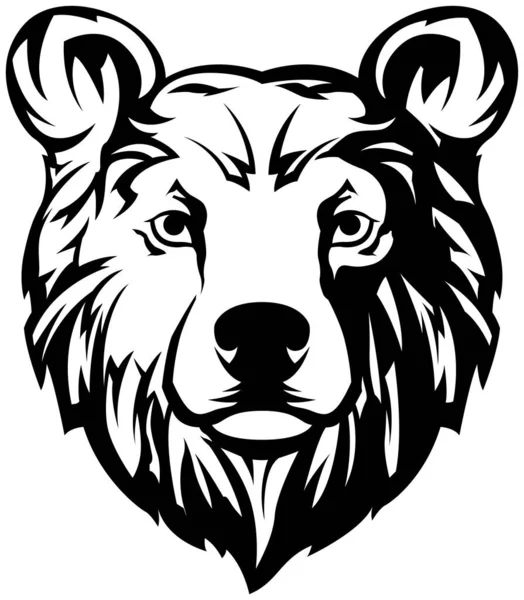 熊の頭だ 抽象的なキャラクターイラスト エンブレムのグラフィックロゴデザインテンプレート 肖像画の画像 — ストックベクタ