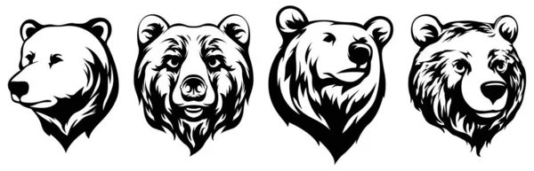 Αρχηγός Αρκούδας Αφηρημένη Εικόνα Χαρακτήρα Σύνολο Παραλλαγή Πρότυπο Σχεδίασης Γραφικού — Διανυσματικό Αρχείο