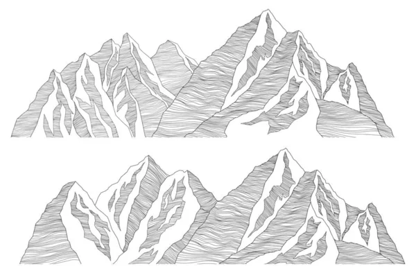 Berg Futuristische Illustration Hintergrund Wellige Linien Naturskizze Abstrakte Landschaft — Stockvektor
