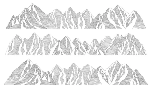 山地未来派图解 背景波浪形线条 自然草图 抽象景观 — 图库矢量图片