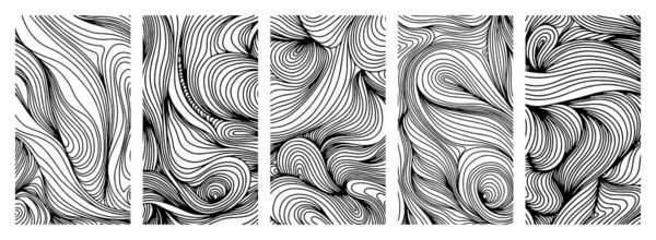 stock vector Backdrop cover layout template. Wavy curved line backgrounds collection.