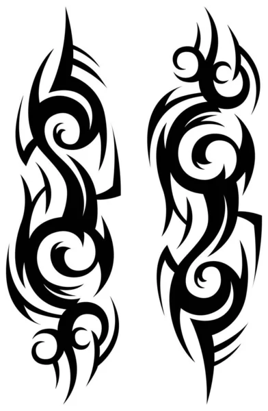 Kmenové Tetování Silueta Ilustrace Izolovaný Abstraktní Prvek — Stockový vektor