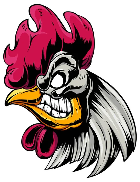 Chefe Galo Cock Ilustração Caráter Abstrato Modelo Desenhos Logotipo Gráfico — Vetor de Stock