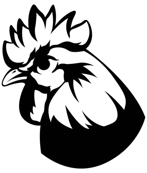 Tupphuvud Cock Abstrakt Karaktär Illustration Grafisk Logotyp Utformar Mall För — Stock vektor