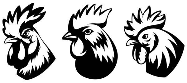 Chef Groupe Coqs Illustration Abstraite Personnage Modèle Conception Logo Graphique — Image vectorielle