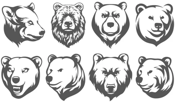 Αρχηγός Αρκούδας Αφηρημένη Εικόνα Χαρακτήρα Σύνολο Παραλλαγή Πρότυπο Σχεδίασης Γραφικού — Διανυσματικό Αρχείο