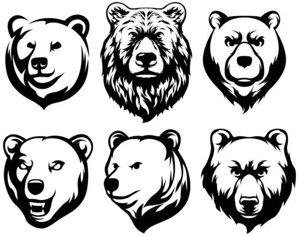 Голова Медведя Абстрактный Вариант Иллюстрации Графический Шаблон Логотипа Эмблемы Изображение — стоковый вектор
