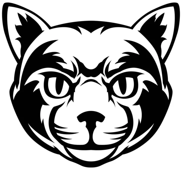 Злий Кіт Ізольовані Ілюстрації Чорний Колір Білому Зображенні Логотипу — стоковий вектор