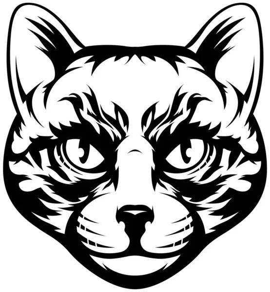 Gato Enojado Ilustración Aislada Color Negro Imagen Del Logotipo Blanco — Vector de stock