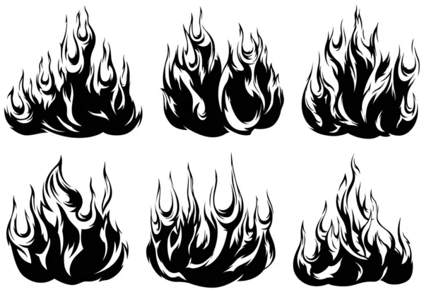 stock vector Fire flames isolated template. Tribal design. Car stickers. Icon fire illustration. Multiple shape tattoo.