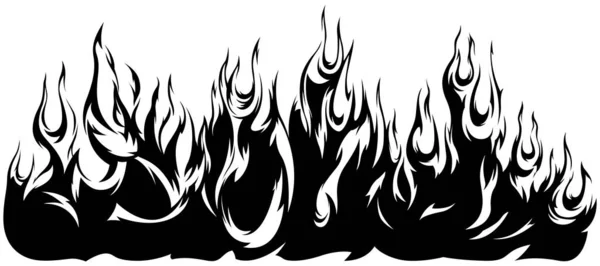 Flammes Feu Gabarit Isolé Design Tribal Autocollants Voiture Illustration Feu — Image vectorielle