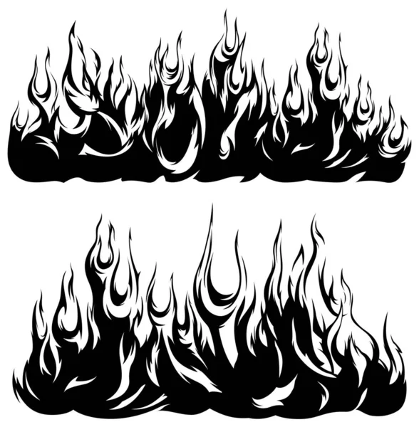 Feuerflammen Isolierten Die Vorlage Stammesdesign Autoaufkleber Symbolfeuerillustration Tätowierung Mit Mehreren — Stockvektor