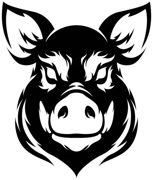 Pig Head Mascot Swine Logo Hog Illustration — Wektor stockowy