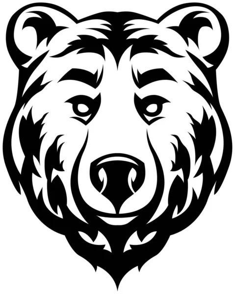 熊の頭だ 抽象的なキャラクターイラスト エンブレムのグラフィックロゴデザインテンプレート 肖像画の画像 — ストックベクタ