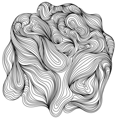 Soyut ağaç halkaları. Topografik harita konsepti. Beyaz üzerine ince siyah çizgiler