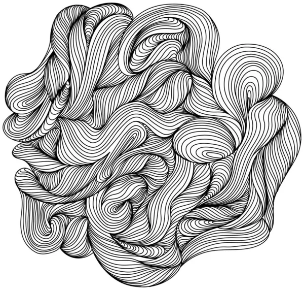 Абстрактное Кольцо Дерева Топографическая Карта Тонкие Черные Линии Белом — стоковый вектор