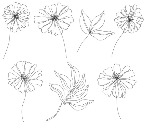 Αφηρημένη Λουλούδια Απομονωμένη Εικόνα Άγρια Λουλούδια Για Φόντο Βοτανική Τέχνη — Διανυσματικό Αρχείο