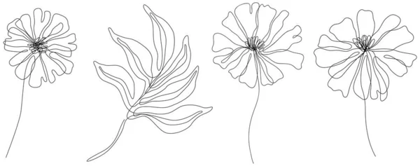 Abstrakte Blumen Isolierte Illustration Wildblumen Als Hintergrund Botanische Kunst Einfaches — Stockvektor