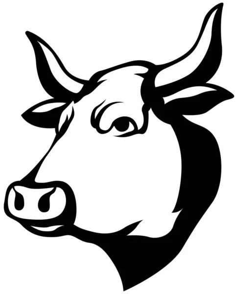 Cow Head Mascot Cattle Logo Farm Animal Illustration — Stock Vector