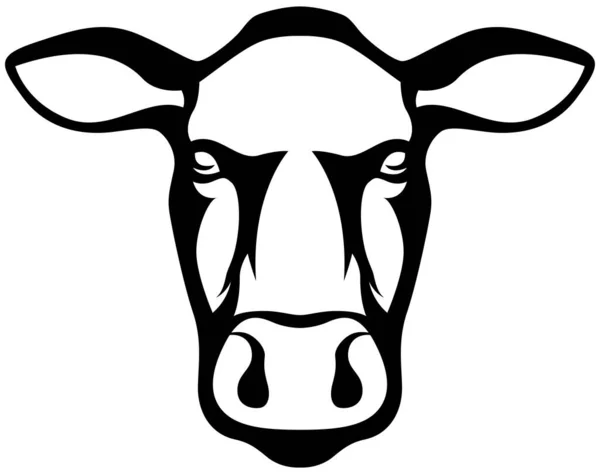 Cow Head Mascot Cattle Logo Farm Animal Illustration — Stock Vector