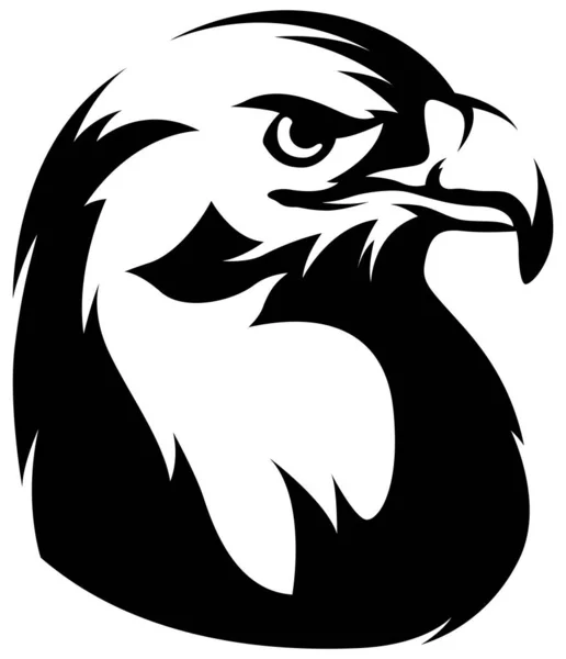 Ręcznie Narysowany Godło Głowy Orła Ptak Maskotka Ilustracja Logo Drapieżnika — Wektor stockowy
