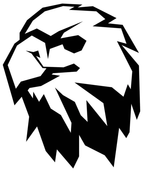 Emblema Della Testa Aquila Disegnata Mano Uccello Mascotte Illustrazione Logo — Vettoriale Stock