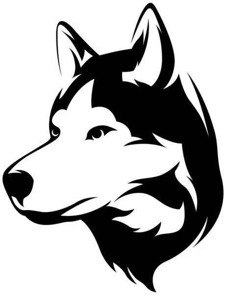 Hoofd Van Hond Een Wolf Abstracte Tekenillustratie Grafisch Logo Van — Stockvector