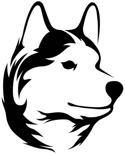 Собачья Голова Волк Абстрактная Иллюстрация Характера Графический Логотип Шаблона Хаски — стоковый вектор