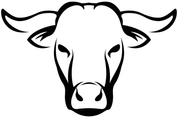 Kuhkopf Maskottchen Rinderlogo Illustration Von Nutztieren — Stockvektor