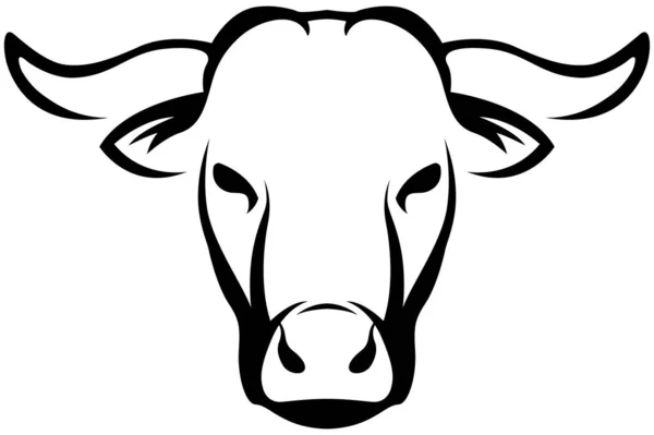 Cow Head Mascot Cattle Logo Farm Animal Illustration — Stock Vector