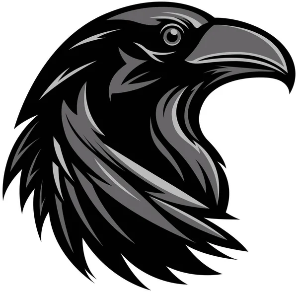 Emblema Cabeza Cuervo Ilustración Del Pájaro Del Logotipo Del Cuervo — Archivo Imágenes Vectoriales