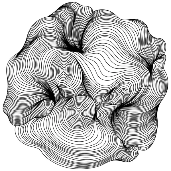 Abstrakt Form Handritad Linje Illustration Bläck Målning Stil Sammansättning För — Stock vektor