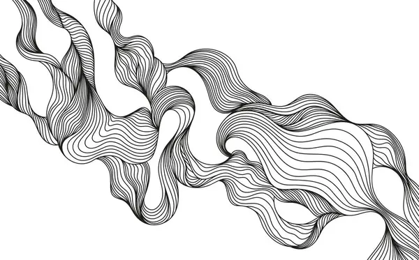 抽象的な形の壁紙 手描きラインイラストの背景 装飾のためのインク絵画様式の構成 — ストックベクタ