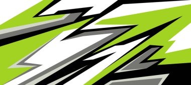 Yan vücut grafiği çıkartması. Soyut yarış tasarımı konsepti. Motosiklet, tekne, kamyon, araba, tekne ve daha fazlası için araba çıkartması tasarımı.