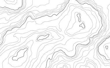 Adanın el çiziminin Topografik harita arkaplan çizimi. Arkaplan tasarımı elementini ince dalgalı çizgilerle birleştir. Arkaplan için soyut konsept resim. Dağların rahatlama kolleksiyonu.