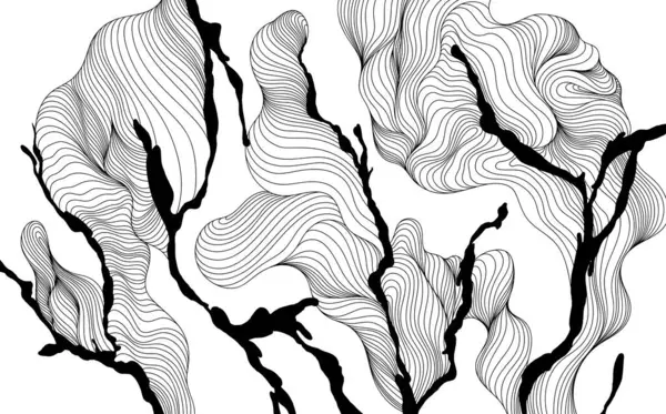 Formes Abstraites Tibia Lignes Papier Peint Illustration Fumée Dessinée Main Vecteurs De Stock Libres De Droits