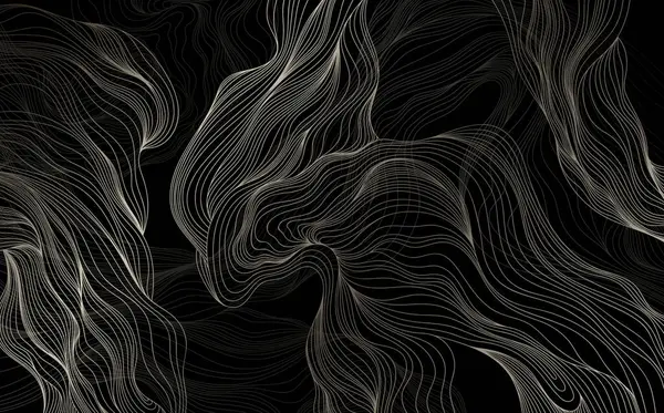 Abstrakte Wellenförmige Winkende Wogende Verschnörkelte Und Verschnörkelte Linien Lockige Handgezeichnete lizenzfreie Stockvektoren