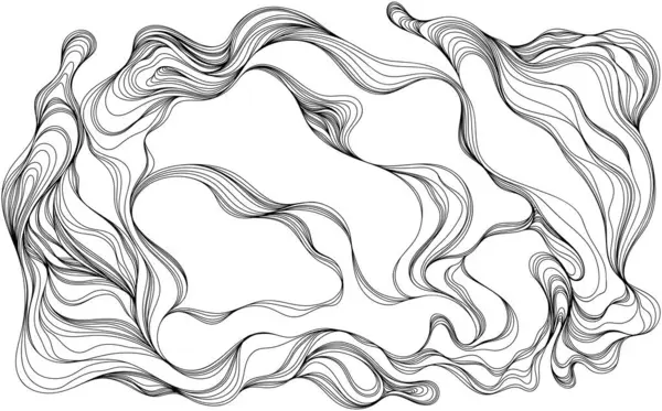 Abstrato Ondulado Ondulando Billowy Squiggly Linhas Squiggly Cabelo Curly Fumaça Vetor De Stock