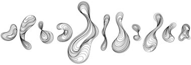 Siyah beyaz karalama dalgaları. Soyut leke kompozisyonu. İp sıçrama şekli. Arkaplan duvar kâğıdı için sıvı ince çizgi boyama biçimi bileşimi.