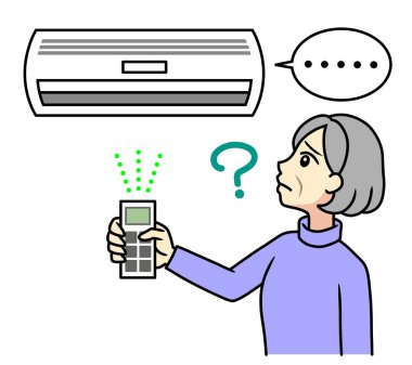 senior woman confused that heater does not work