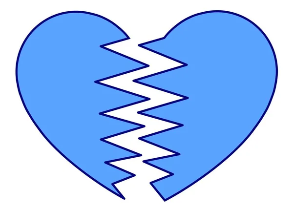 Büyük kırık mavi bir kalp