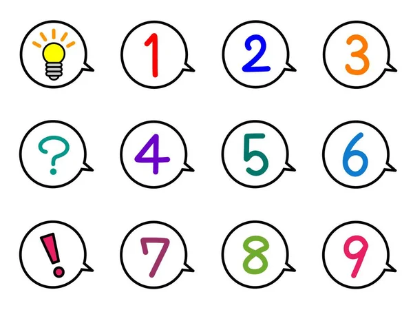 Conjunto Números Símbolos Balões Fala — Fotografia de Stock