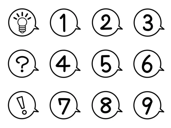 Conjunto Números Símbolos Globos Habla —  Fotos de Stock