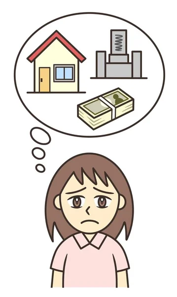 A young woman worried about real estates