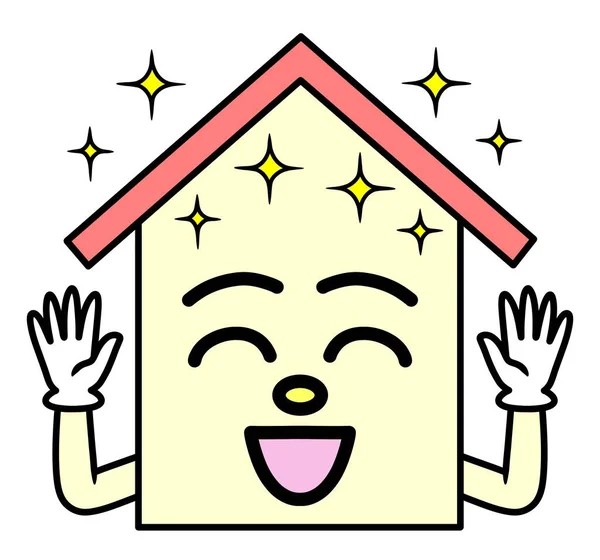 笑顔と輝きのある家のキャラクター — ストック写真