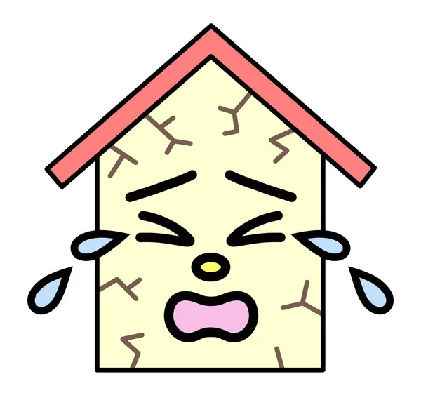 House Character Cracked Crying — Stock Photo, Image