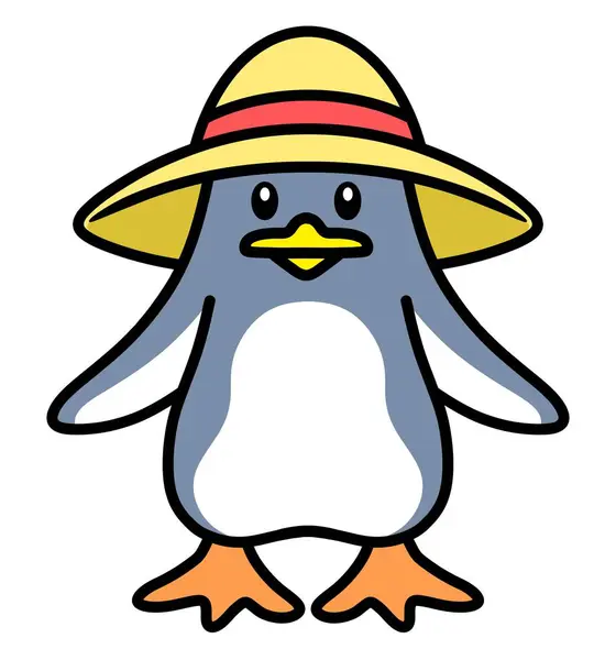 Şapka takan sevimli bir penguen.