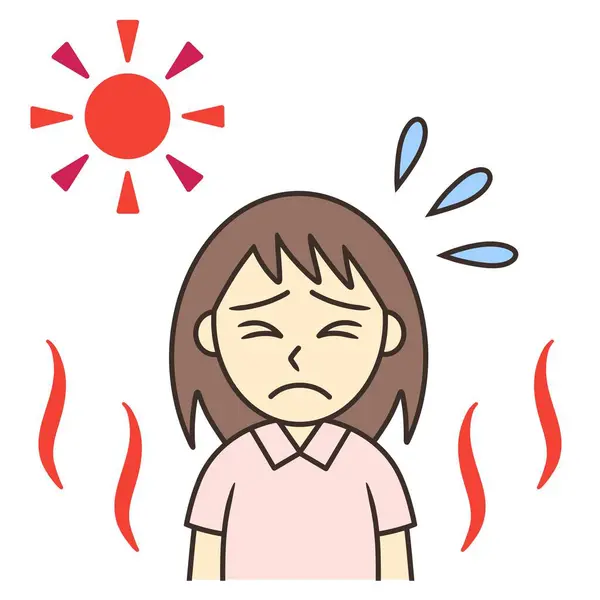 A young woman suffering from summer heat