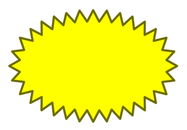 Sivri uçlu sarı konuşma balonu